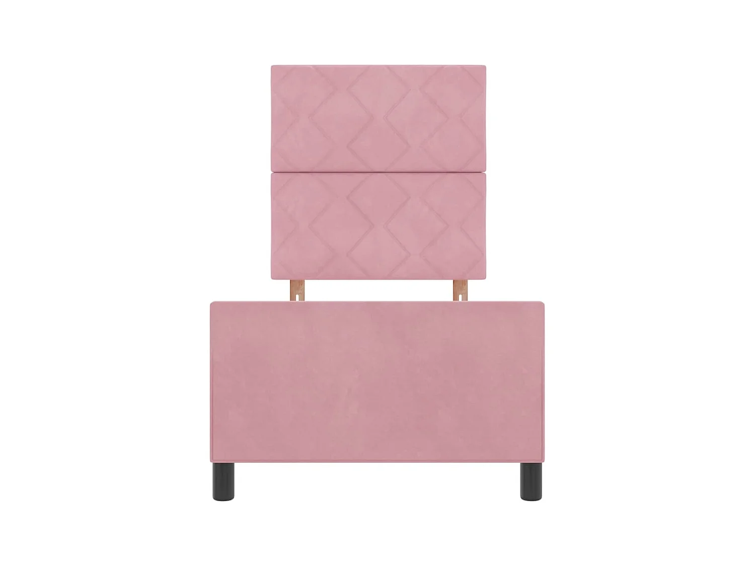 Cadre de lit avec tête de lit Rose 80 x 200 cm Velours