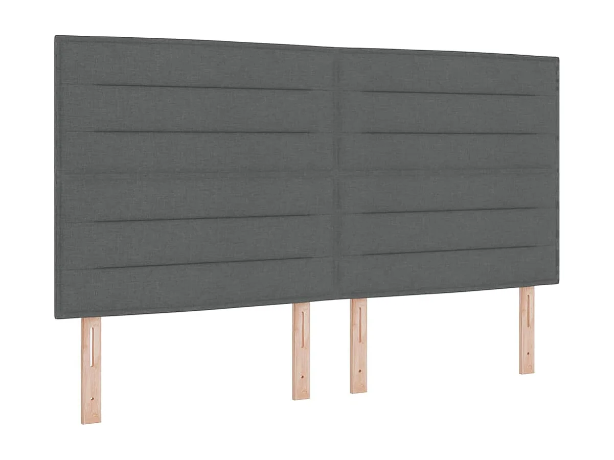 Cadre de lit avec matelas Gris foncé 200 x 200 cm tissu
