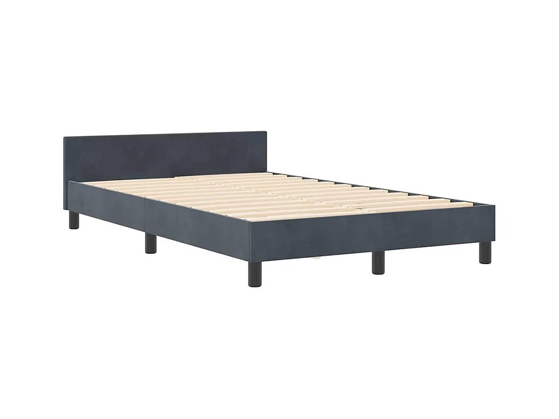 Estructura de cama Gris oscuro 120 x 200 cm Terciopelo