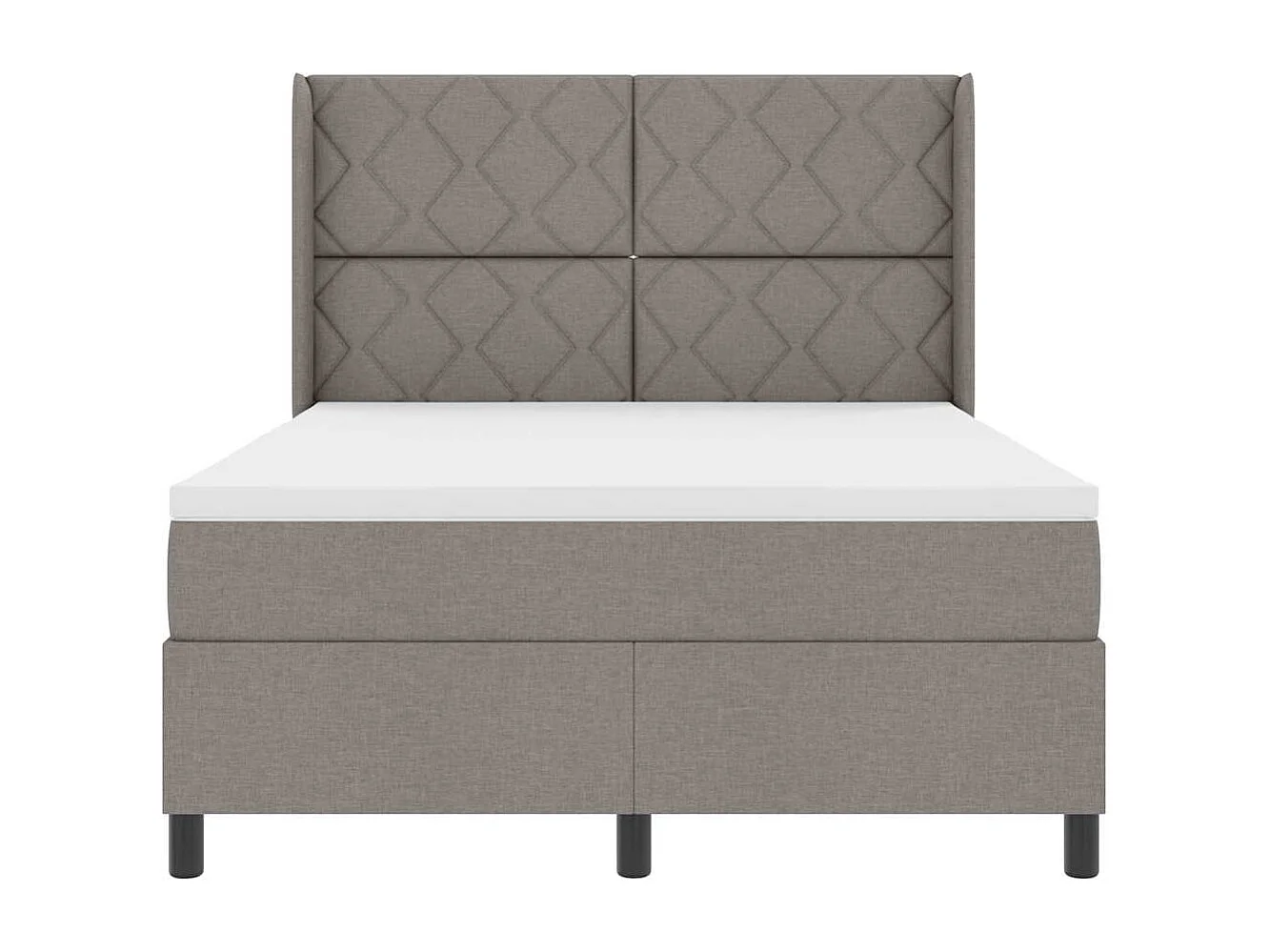 Cadre de lit avec matelas Taupe 160 x 200 cm tissu