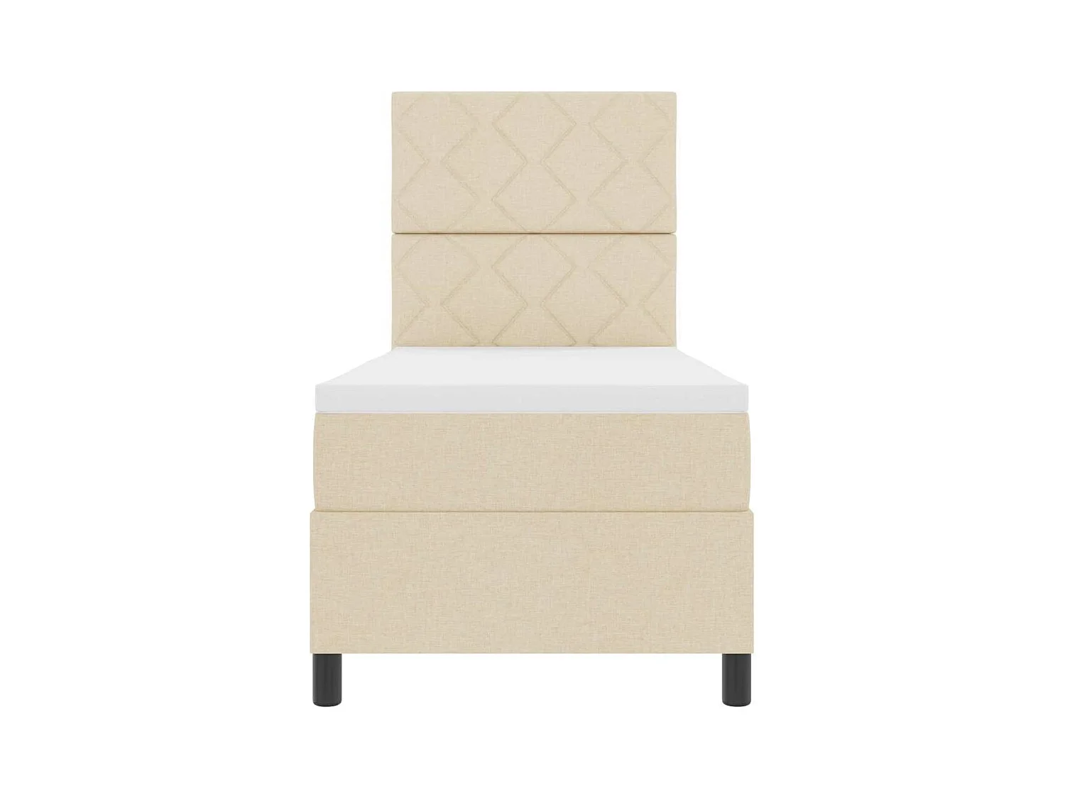 Cadre de lit avec matelas Crème 80 x 200 cm tissu