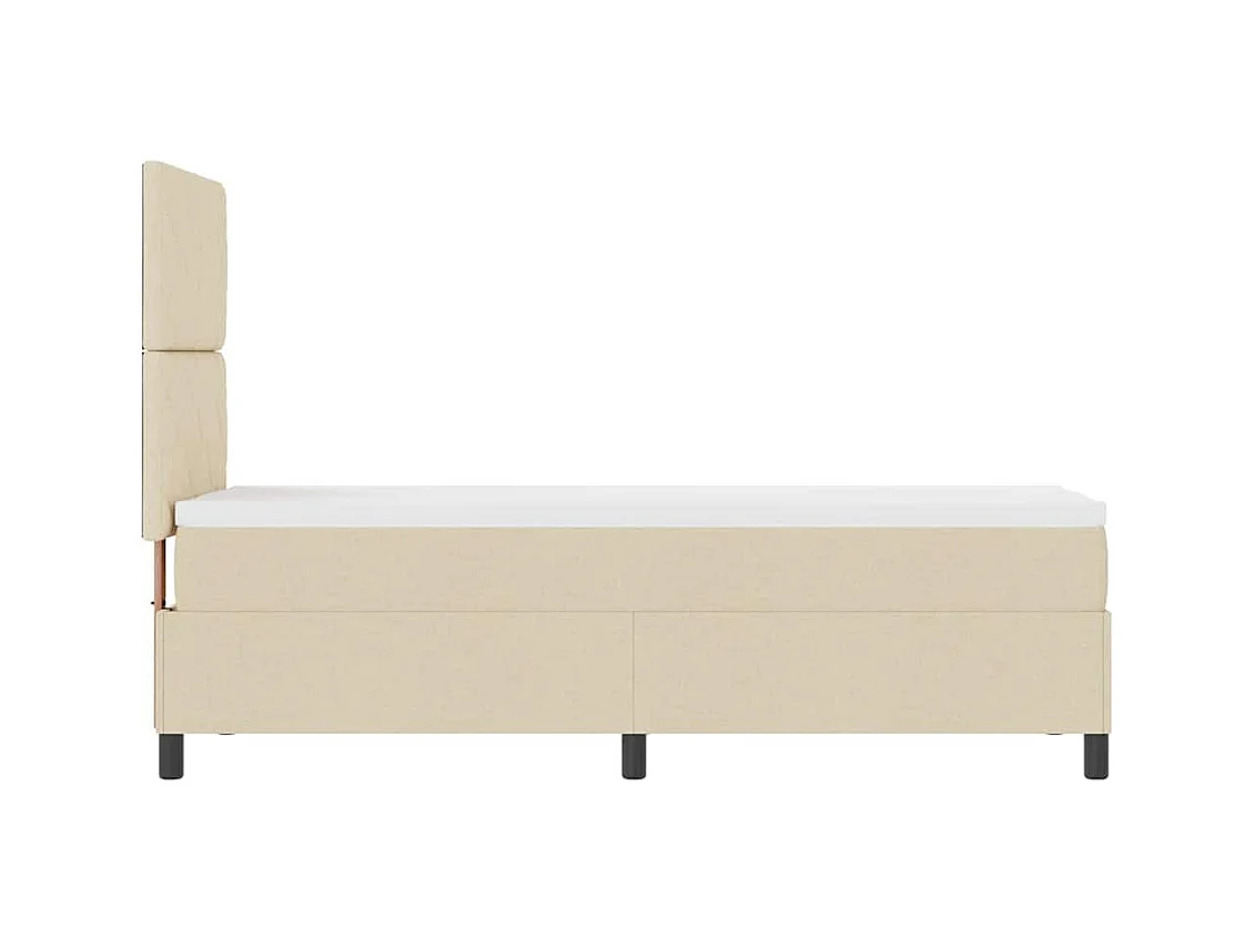 Cadre de lit avec matelas Crème 80 x 200 cm tissu