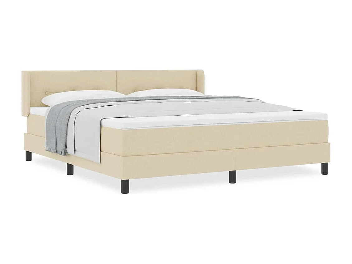 Cadre de lit avec matelas avec matelas Crème 180 x 200 cm