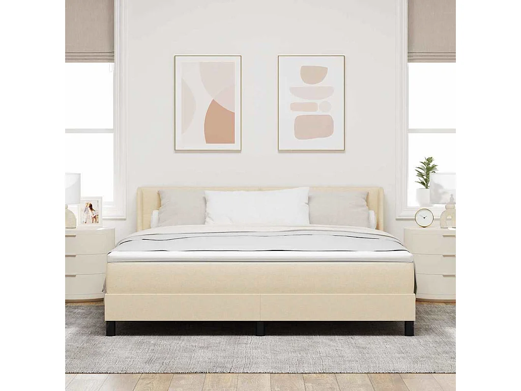Cadre de lit avec matelas avec matelas Crème 180 x 200 cm