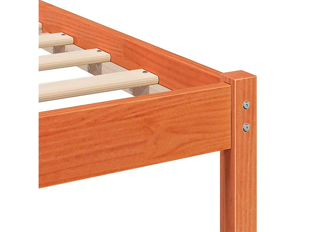 Estructura de cama con cabecera Marrón cera 150 x 200 cm