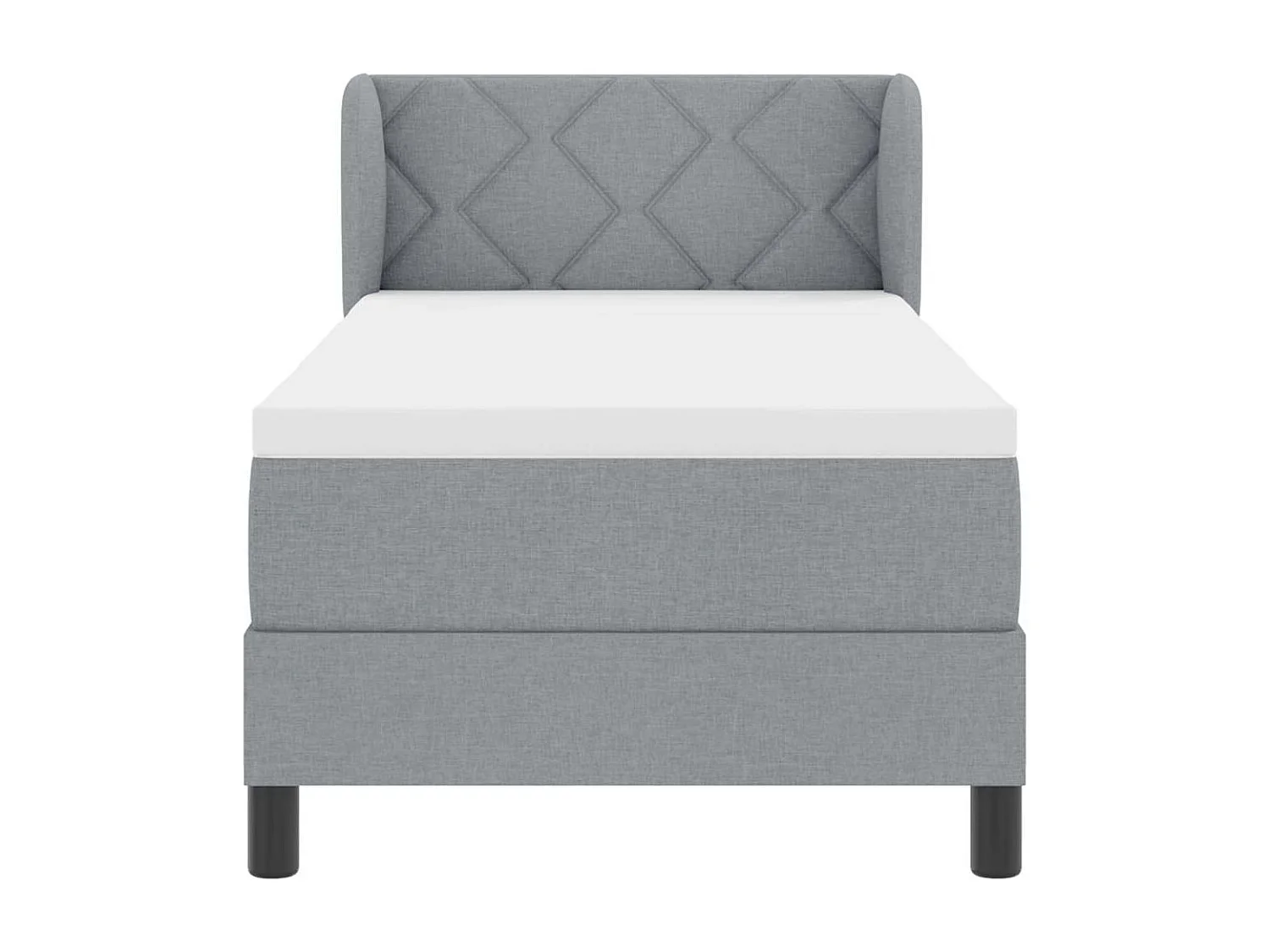 Cadre de lit avec matelas Gris clair 80 x 200 cm tissu