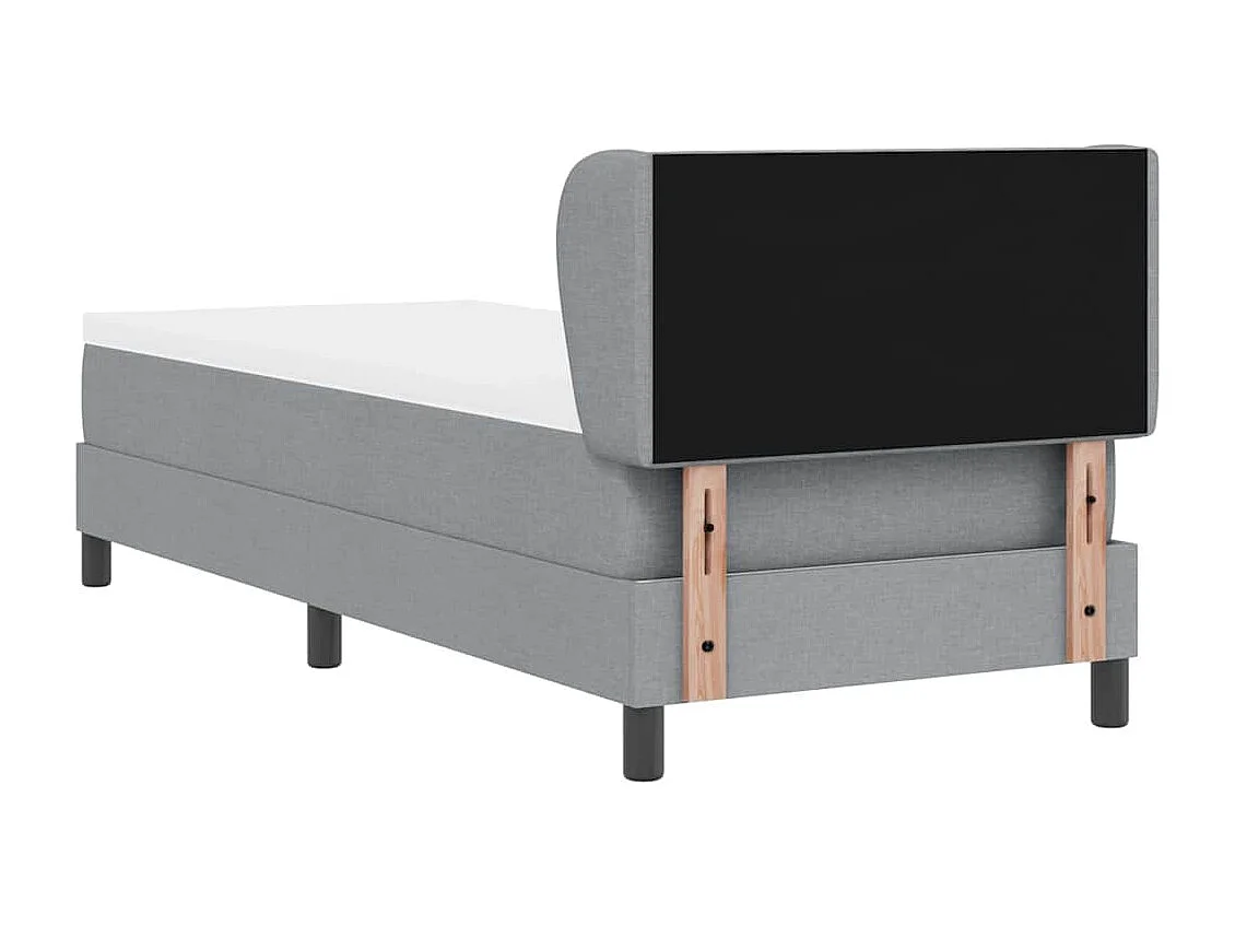 Cadre de lit avec matelas Gris clair 80 x 200 cm tissu