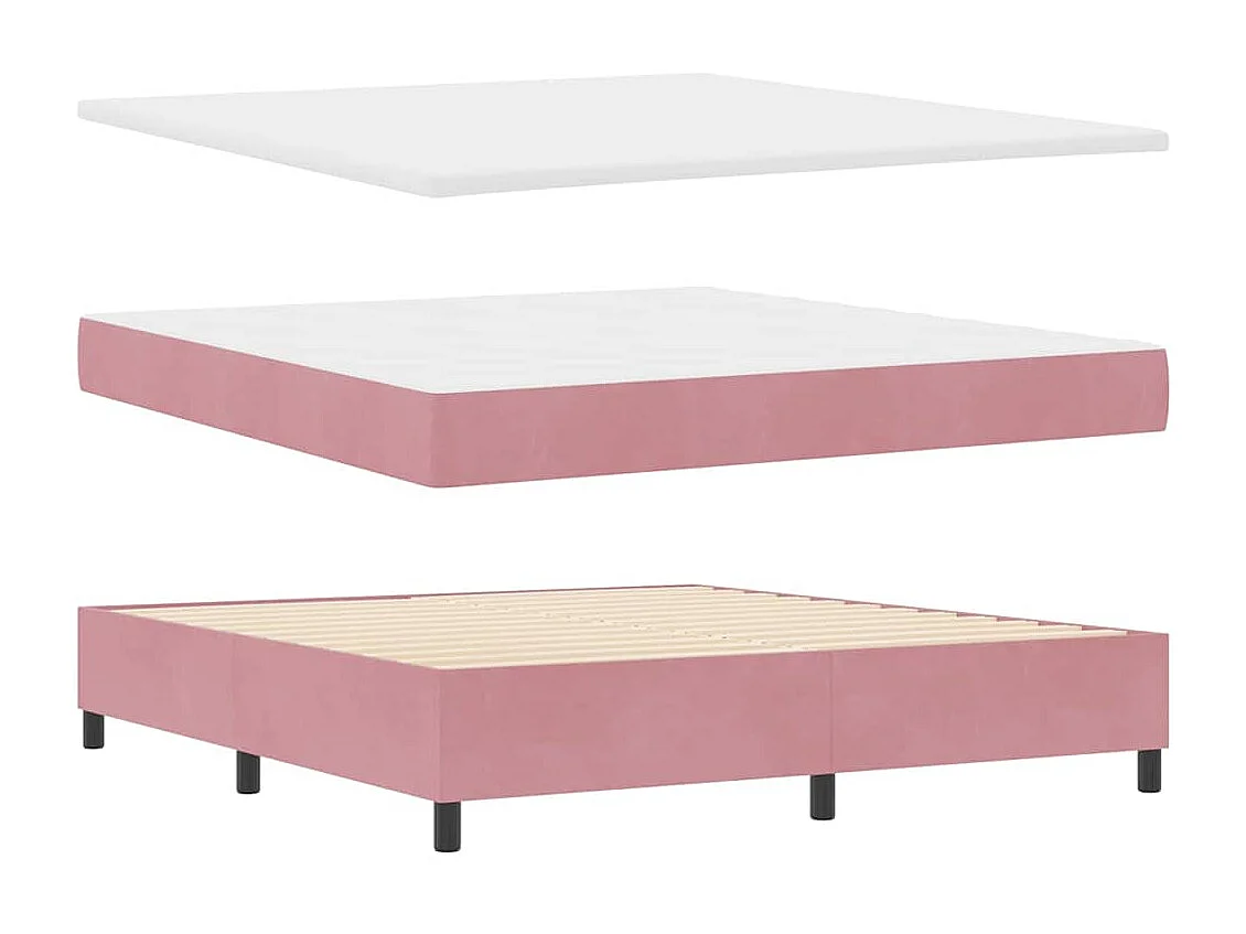 Cadre de lit avec tête de lit Rose 180 x 200 cm Velours