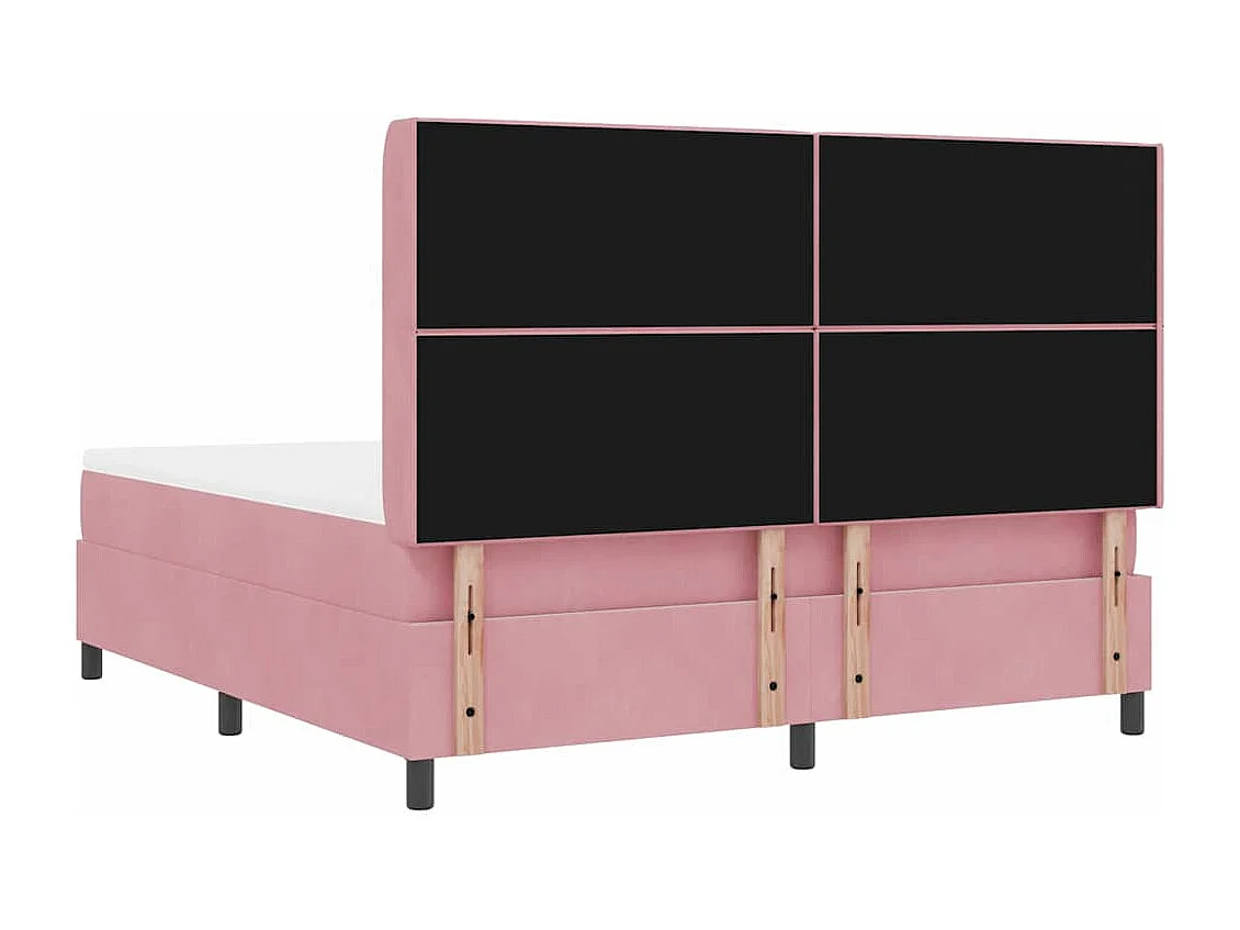 Cadre de lit avec tête de lit Rose 180 x 200 cm Velours