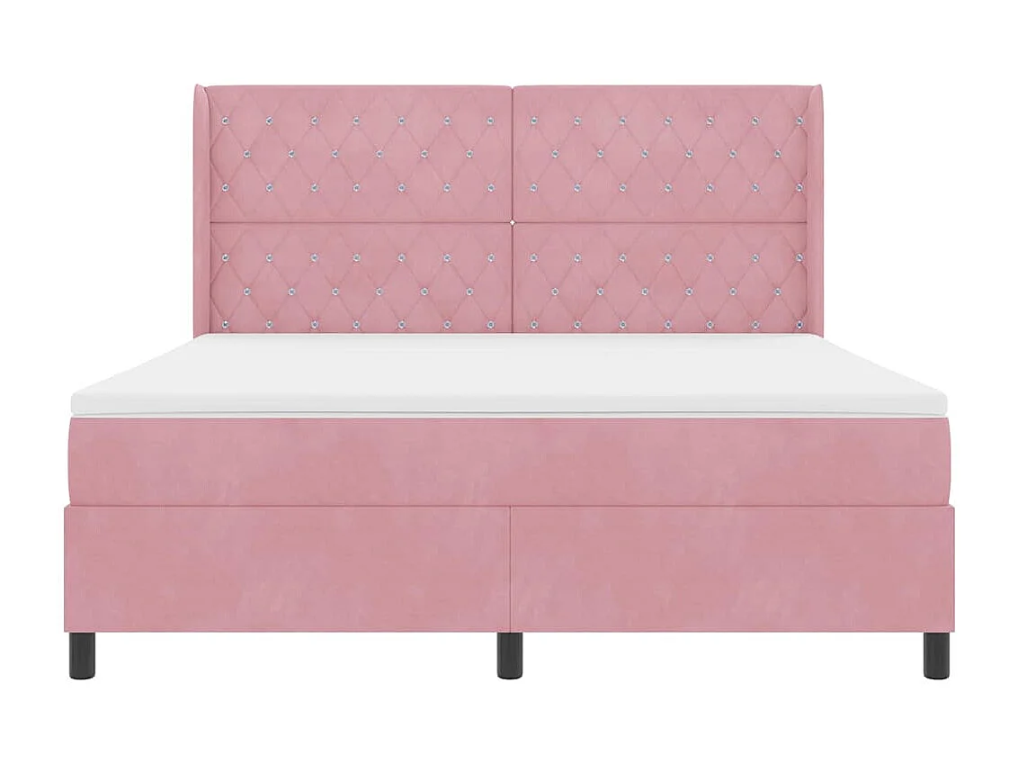 Cadre de lit avec tête de lit Rose 180 x 200 cm Velours