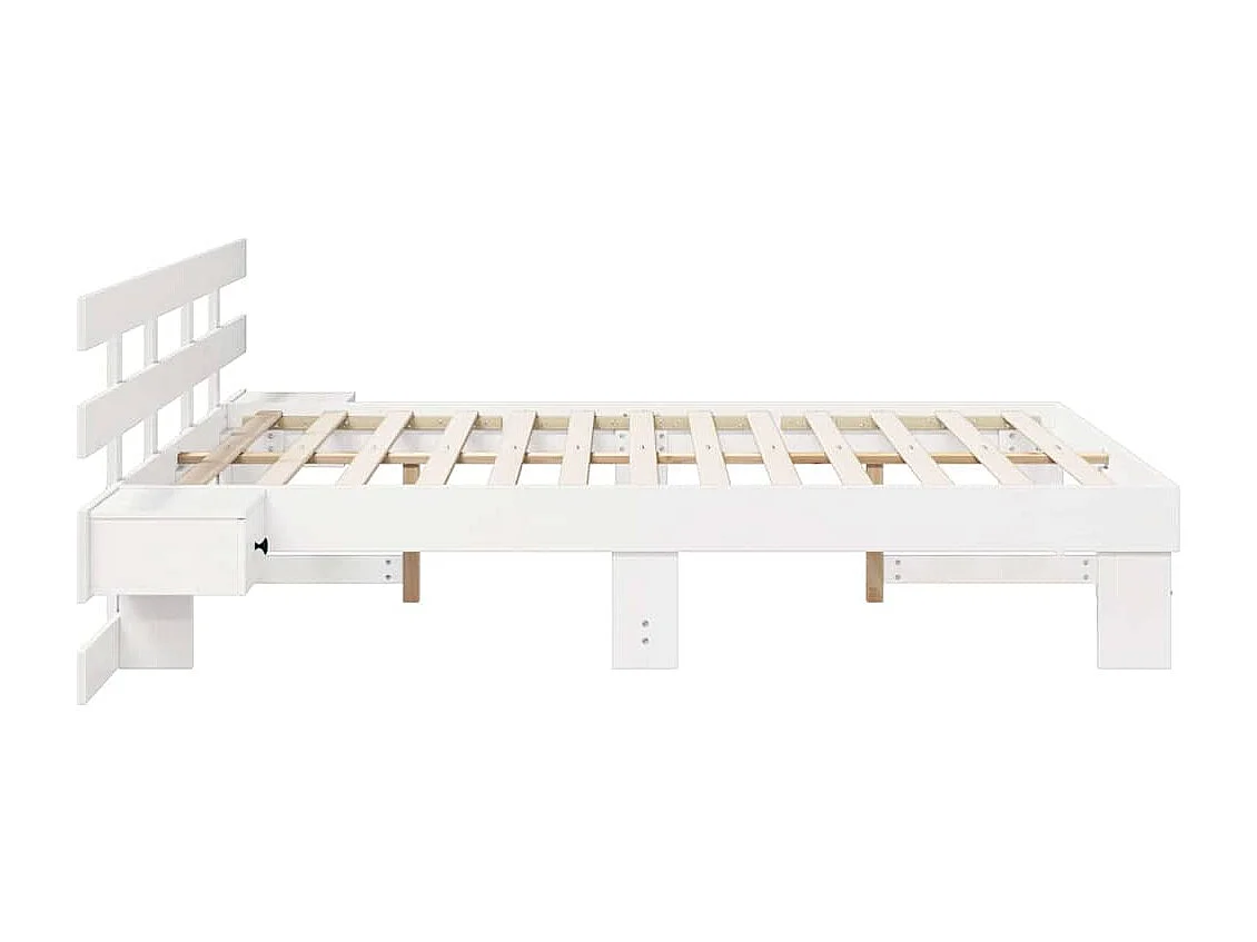 Cadre de lit avec tiroir Blanc 150 x 200 cm bois