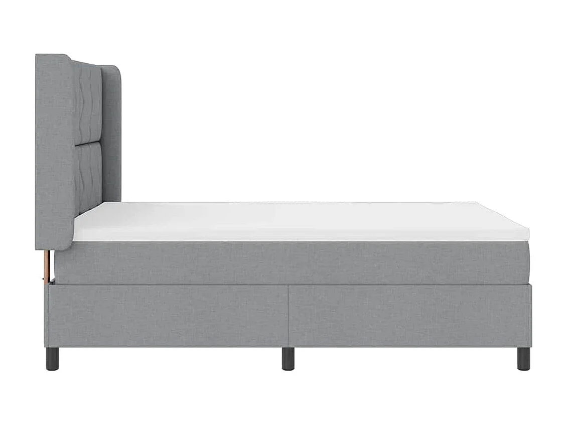 Cadre de lit avec matelas Gris clair 140 x 190 cm tissu