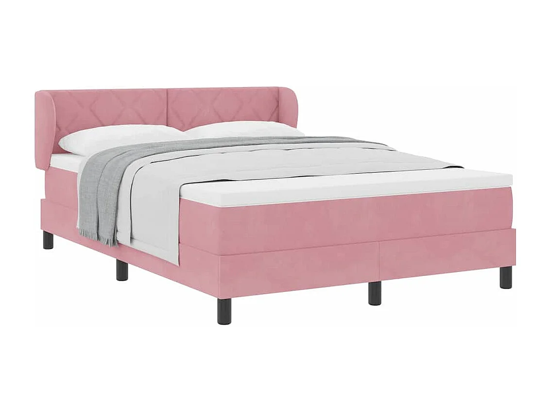 Cadre de lit avec matelas gris foncé 80x200 cm en velours