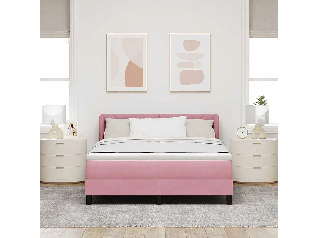 Cadre de lit avec matelas gris foncé 80x200 cm en velours