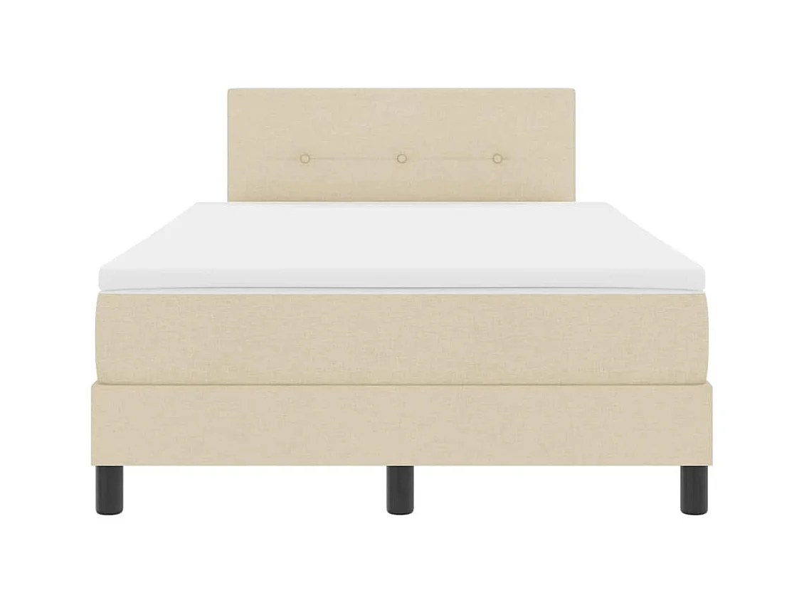 Cama box spring con colchón con colchón Crema 120 x 190 cm tela