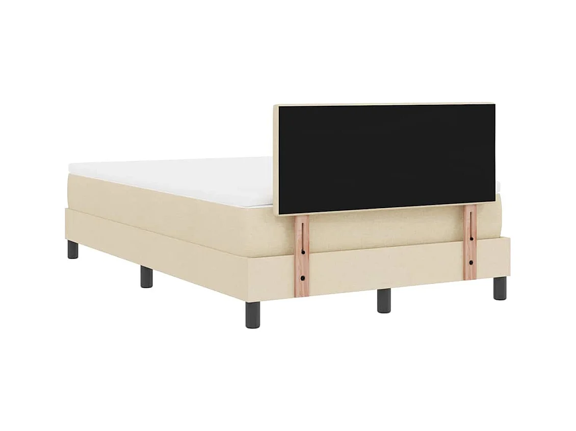 Cama box spring con colchón con colchón Crema 120 x 190 cm tela