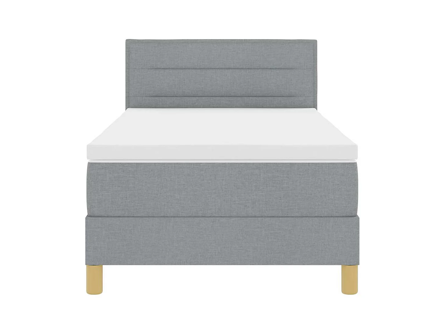 Cadre de lit avec matelas Gris clair 90 x 200 cm tissu