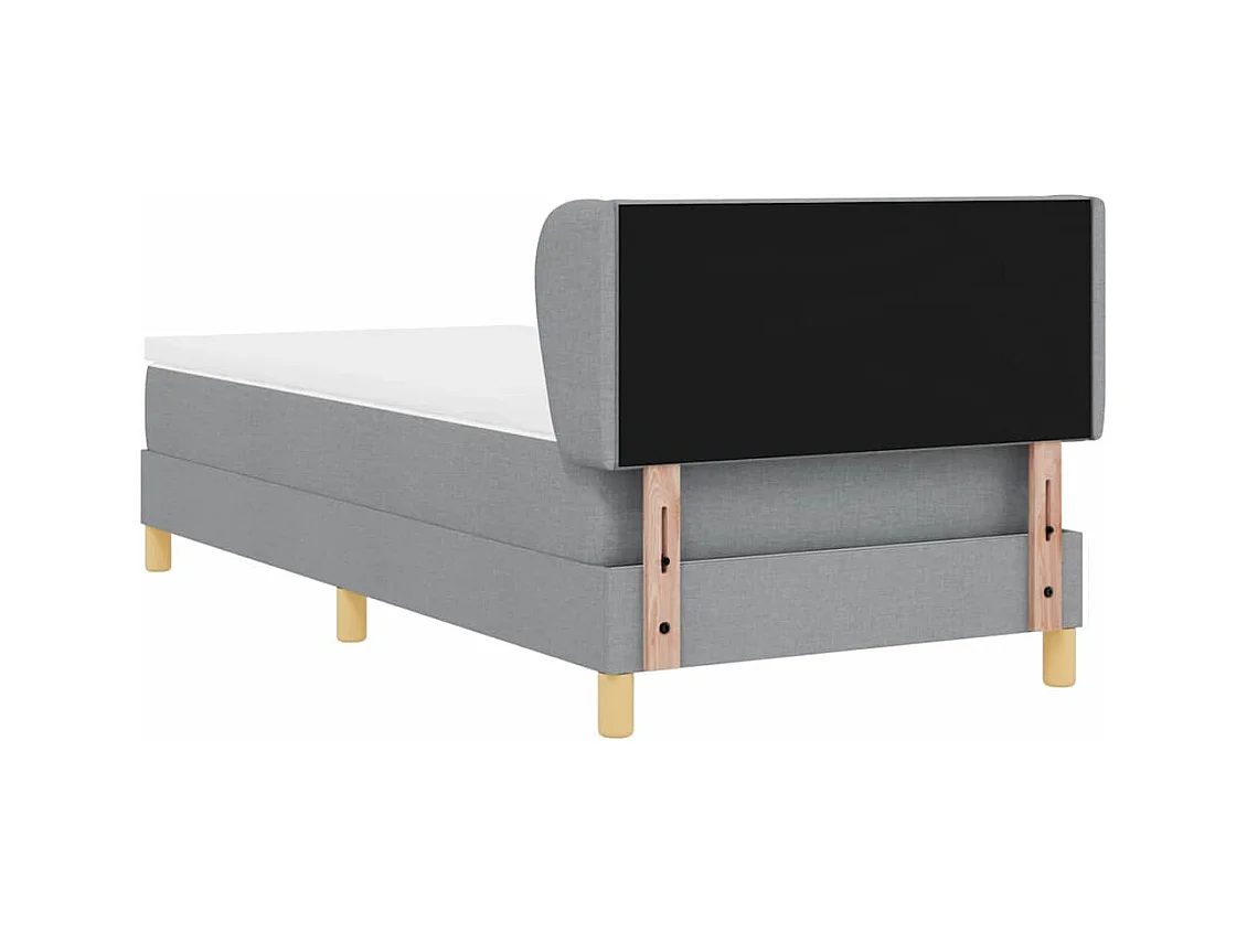 Cadre de lit avec Matelas Crème 90x200 cm Tissu Gris clair