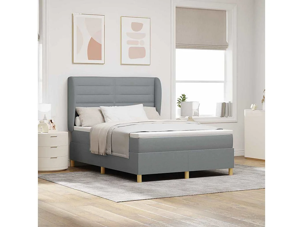 Cadre de lit avec matelas gris foncé 90x190 cm Gris clair