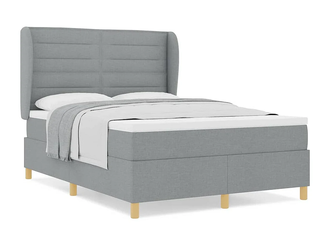 Cadre de lit avec matelas gris foncé 90x190 cm Gris clair