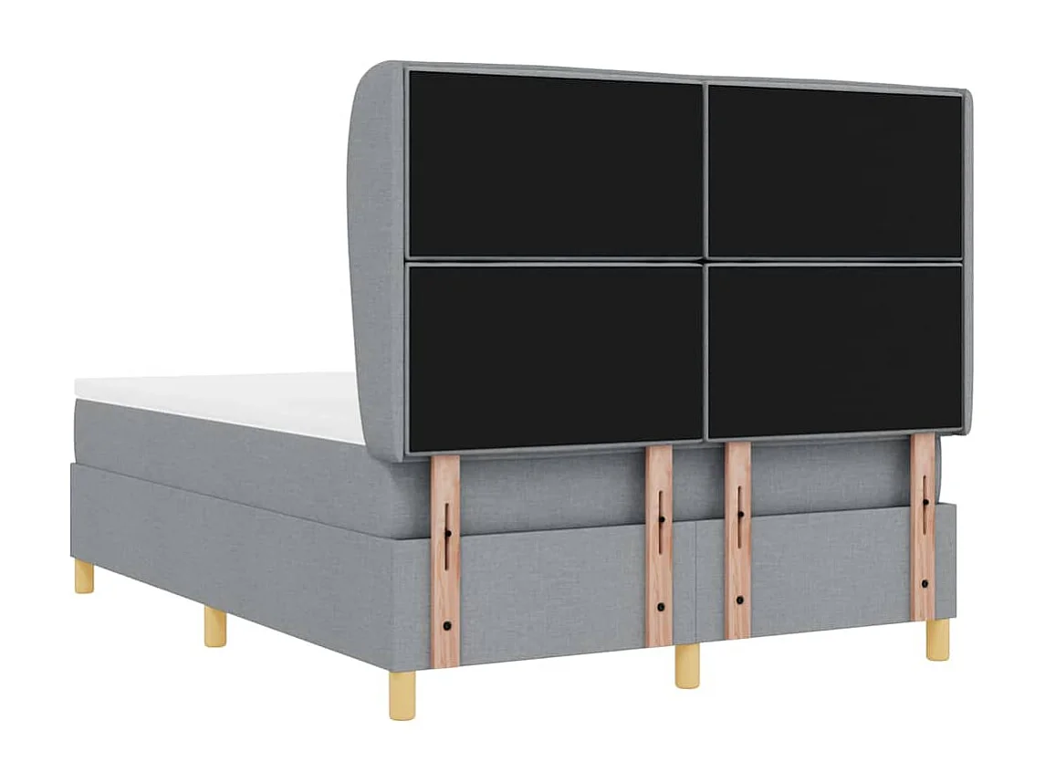 Cadre de lit avec matelas gris foncé 90x190 cm Gris clair