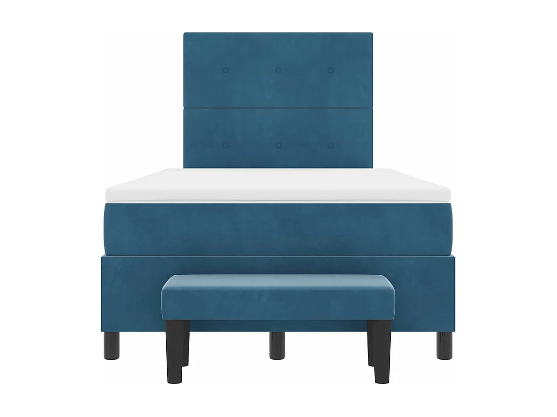 Cama tipo Box Spring Azul oscuro 120 x 190 cm Terciopelo