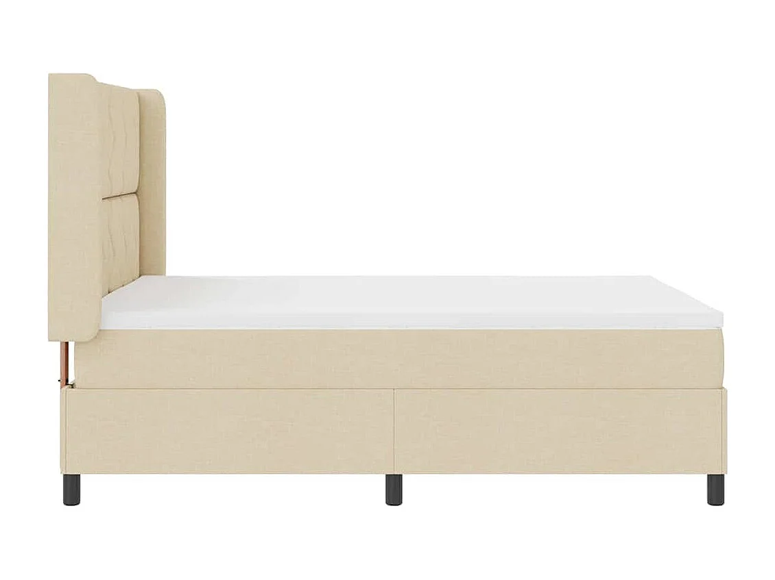 Cadre de lit avec matelas Crème 160 x 200 cm tissu