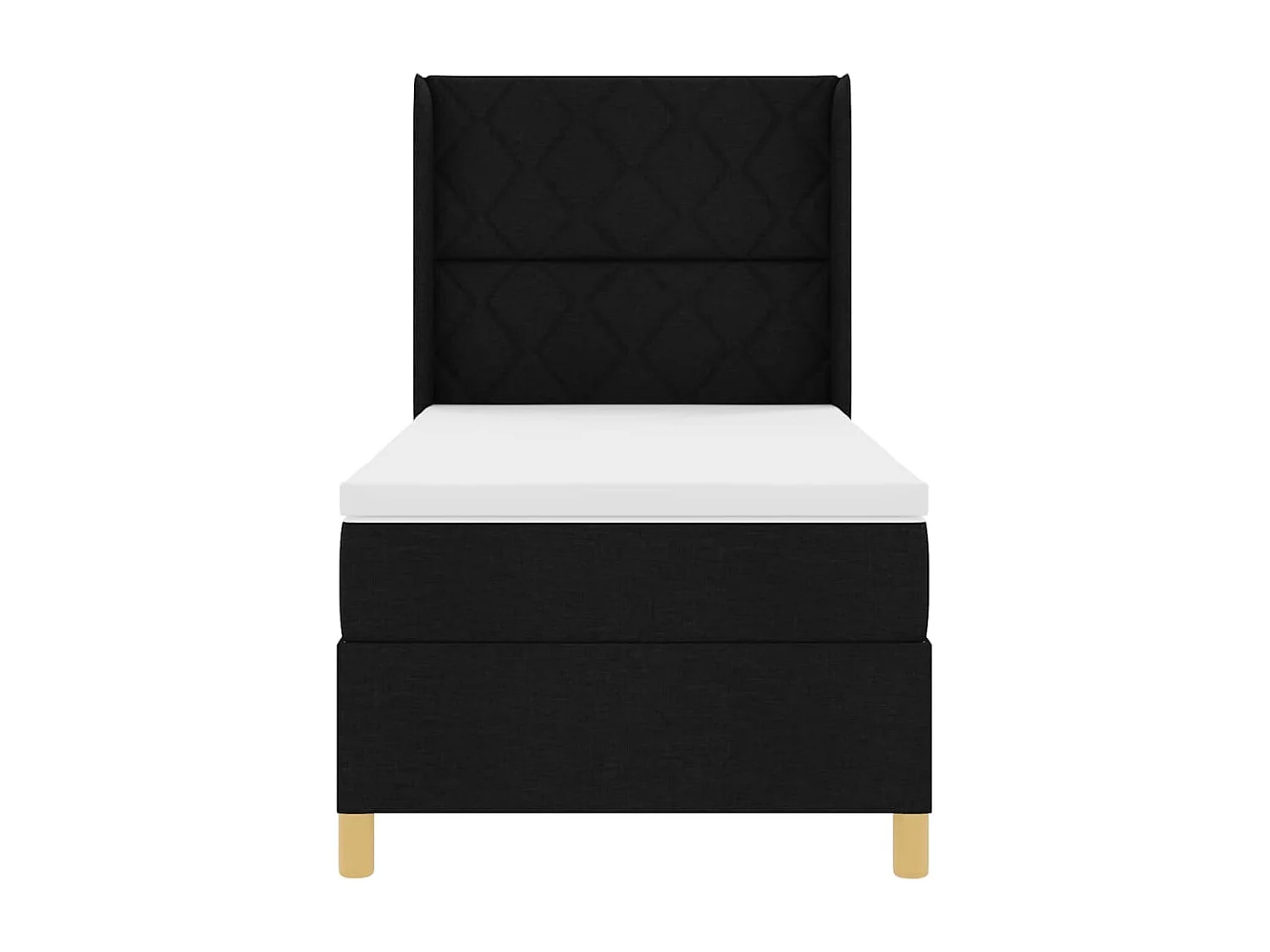 Cadre de lit avec matelas Noir 100 x 200 cm tissu