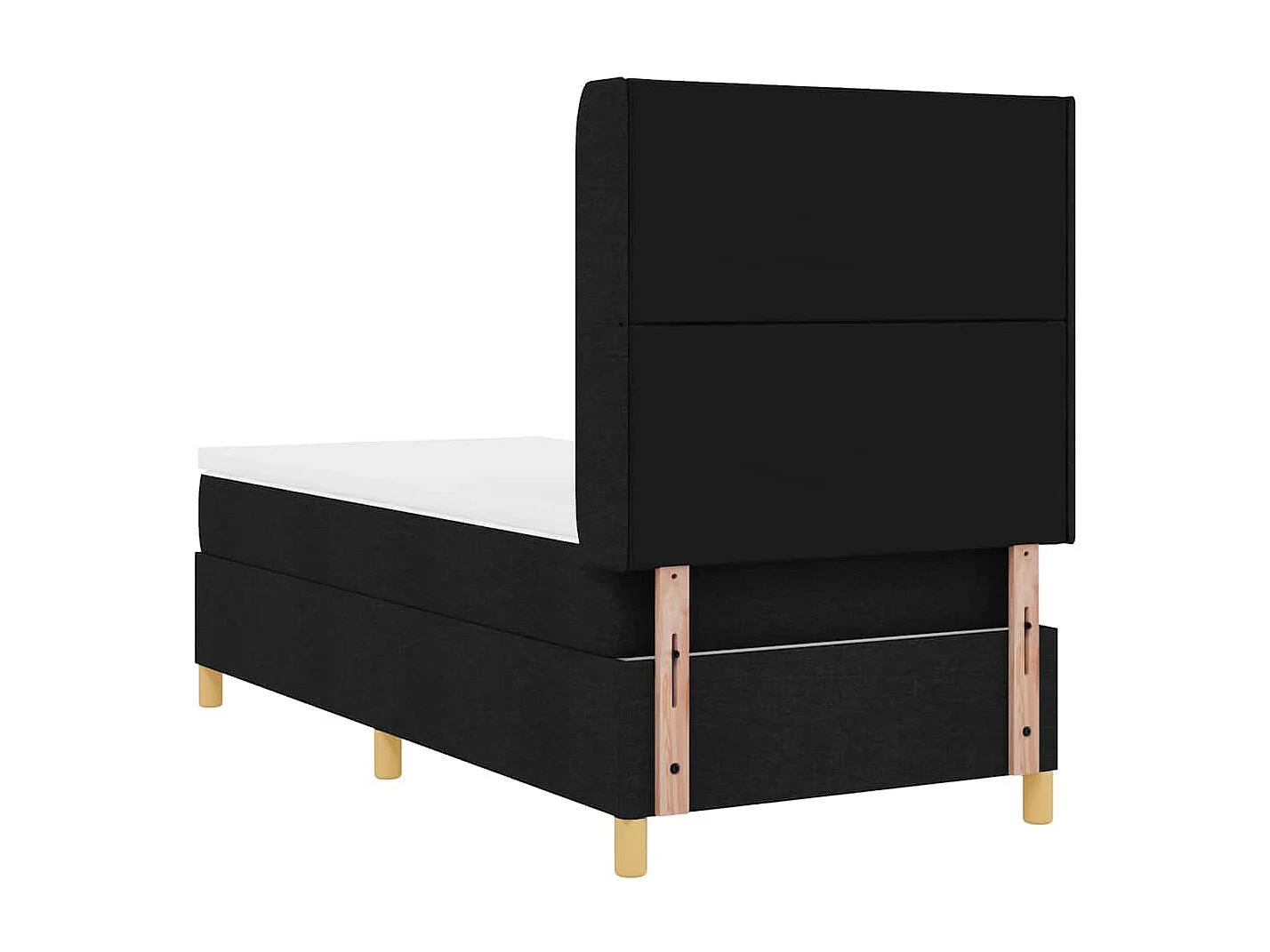 Cadre de lit avec matelas Noir 100 x 200 cm tissu