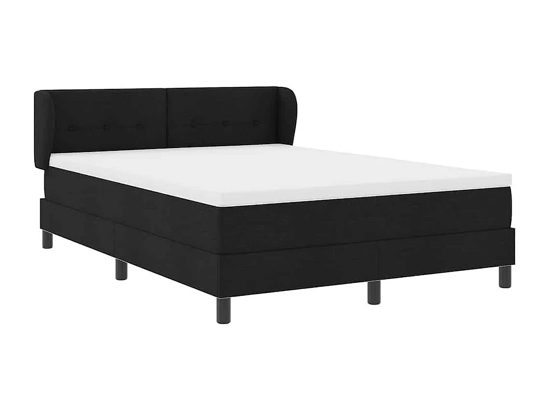 Cama box spring con colchón con colchón Negro 140 x 200 cm tela