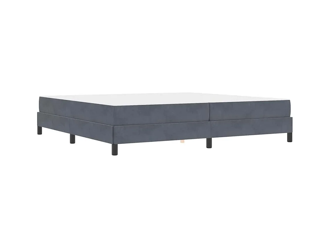 Cadre de lit avec matelas Gris foncé 200 x 200 cm Velours
