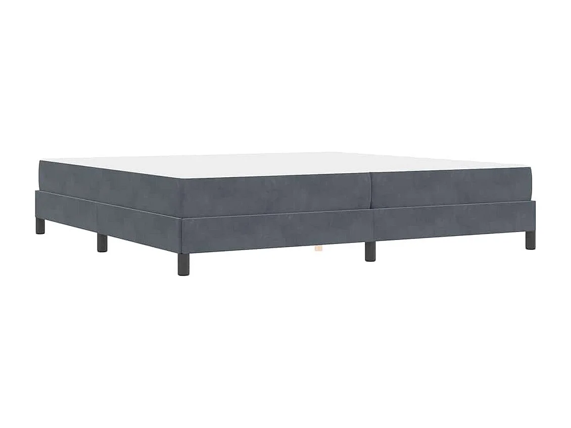 Cadre de lit avec matelas Gris foncé 200 x 200 cm Velours