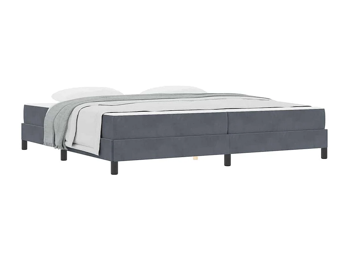 Boxspringbed met matras Donkergrijs 200 x 200 cm Fluweel