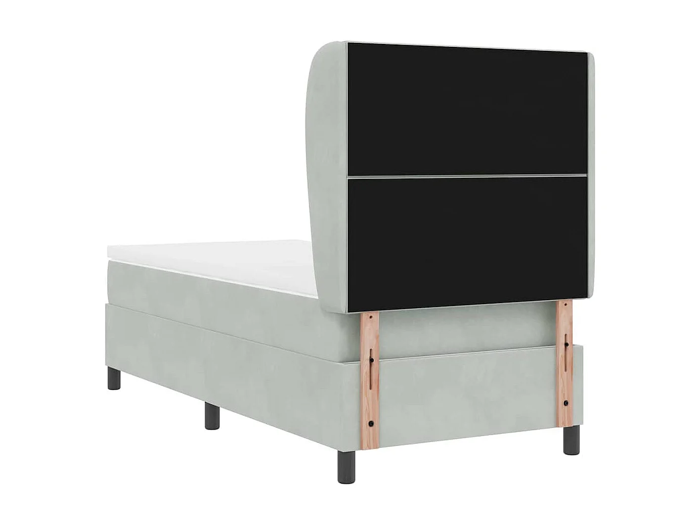 Cama tipo Box Spring Gris claro 90 x 200 cm Terciopelo