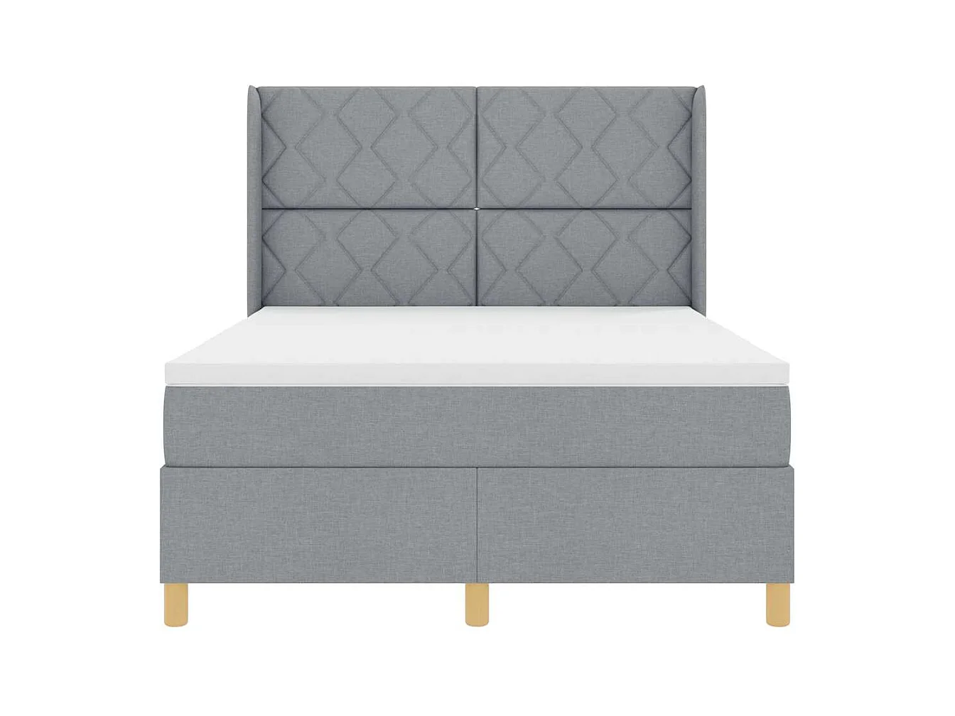 Cadre de lit avec matelas Gris clair 140 x 190 cm tissu