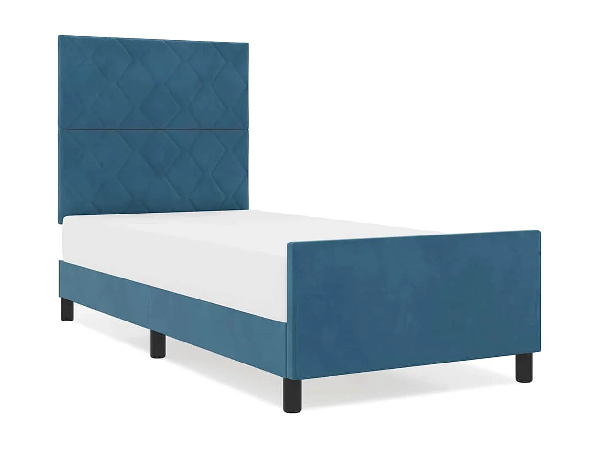 Bedframe met hoofdeinde Donkerblauw 90 x 200 cm Fluweel
