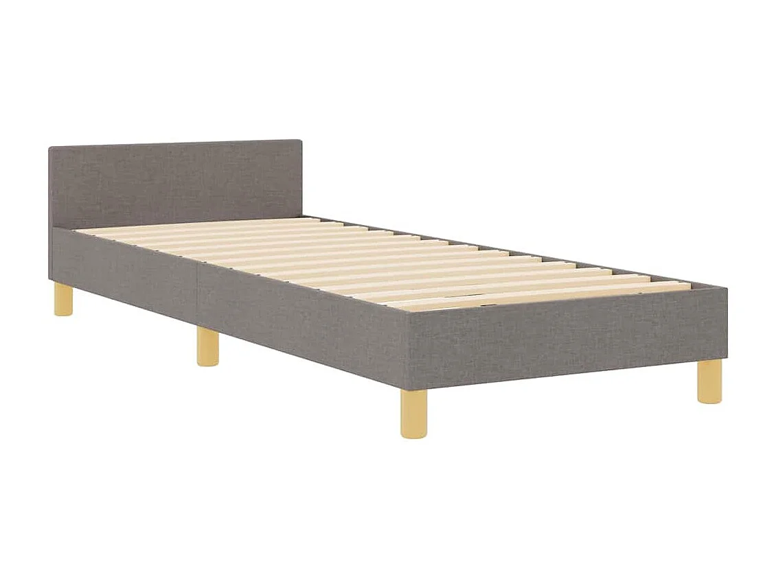 Cadre de lit avec tête de lit Taupe 80 x 200 cm tissu