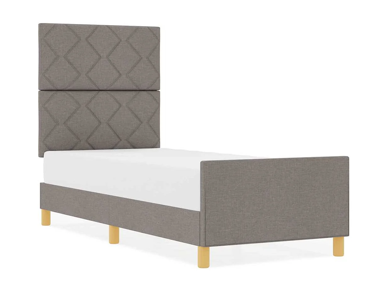 Cadre de lit avec tête de lit Taupe 80 x 200 cm tissu