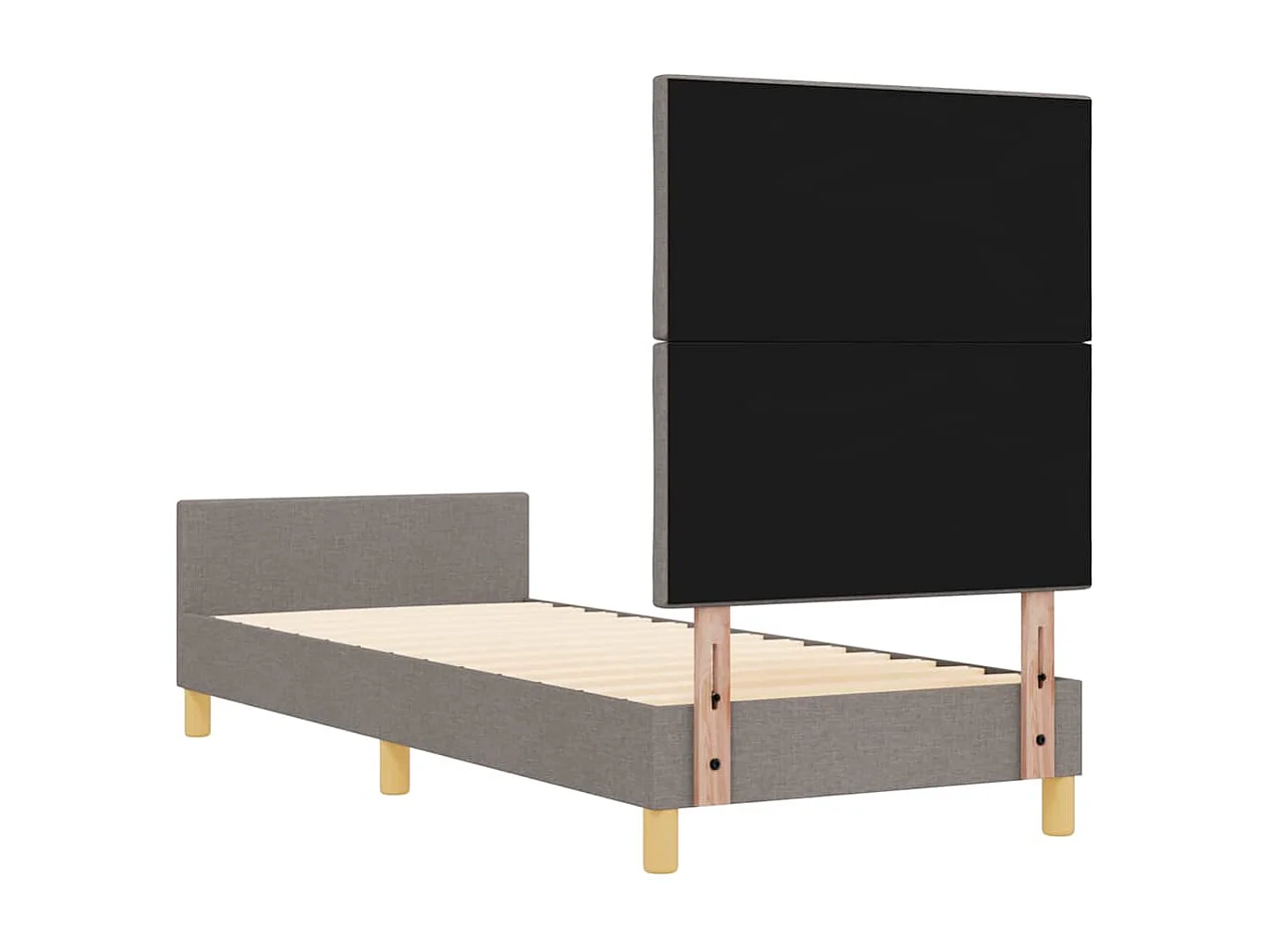 Cadre de lit avec tête de lit Taupe 80 x 200 cm tissu