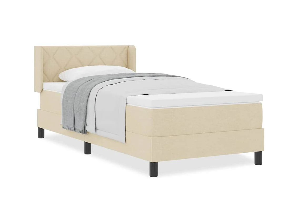 Cadre de lit avec matelas avec matelas Crème 100 x 200 cm