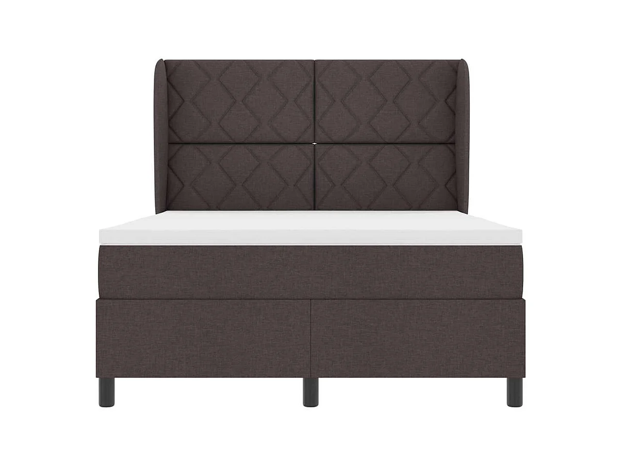Cama Box com colchão Castanho escuro 140 x 200 cm tecido