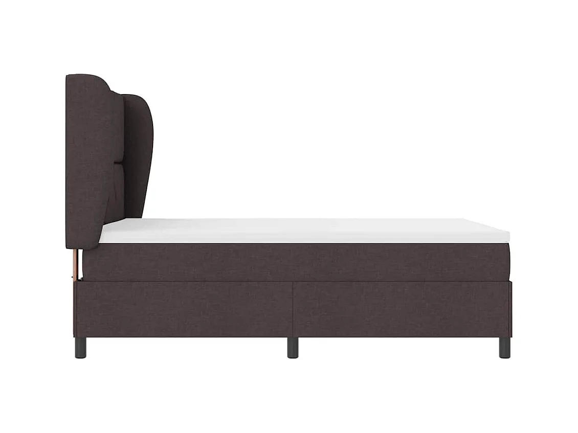 Cama Box com colchão Castanho escuro 140 x 200 cm tecido