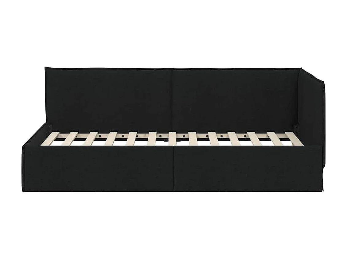 Estrutura de Cama de Canto Preto 90 x 190 cm tecido
