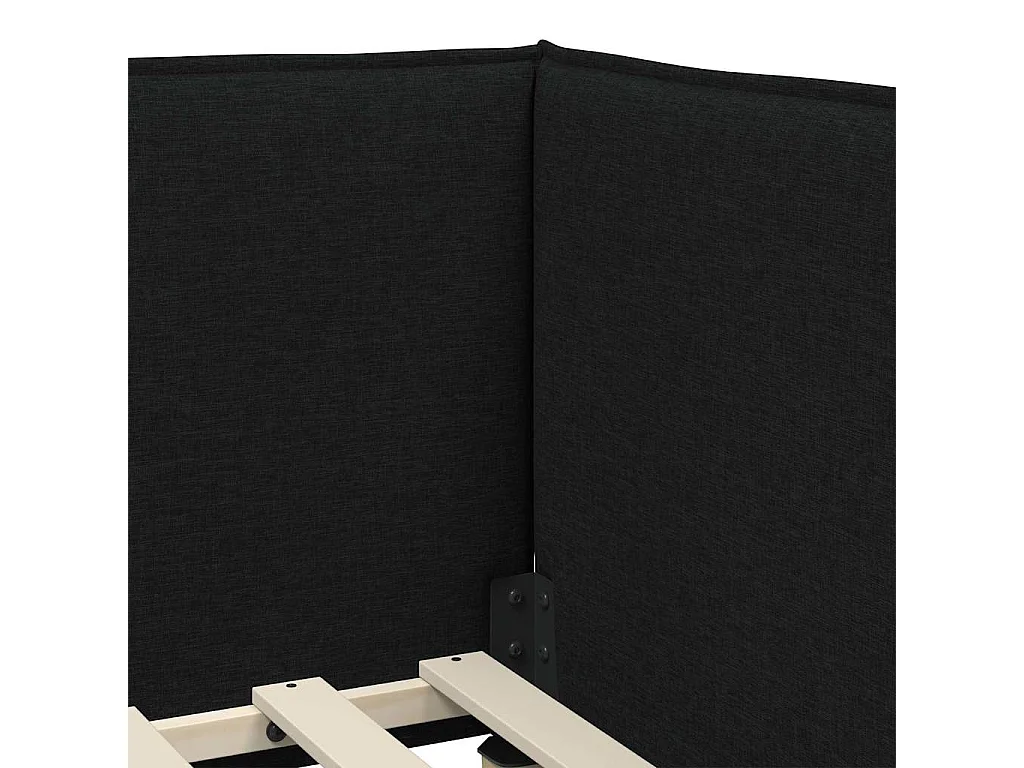 Estrutura de Cama de Canto Preto 90 x 190 cm tecido