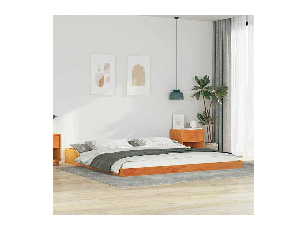 Estrutura da Cama Castanho-mel 200 x 210 cm