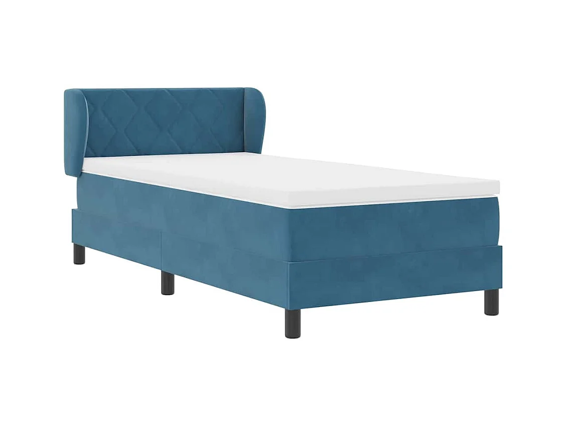 Cadre de lit avec matelas gris foncé 80x200 cm en velours