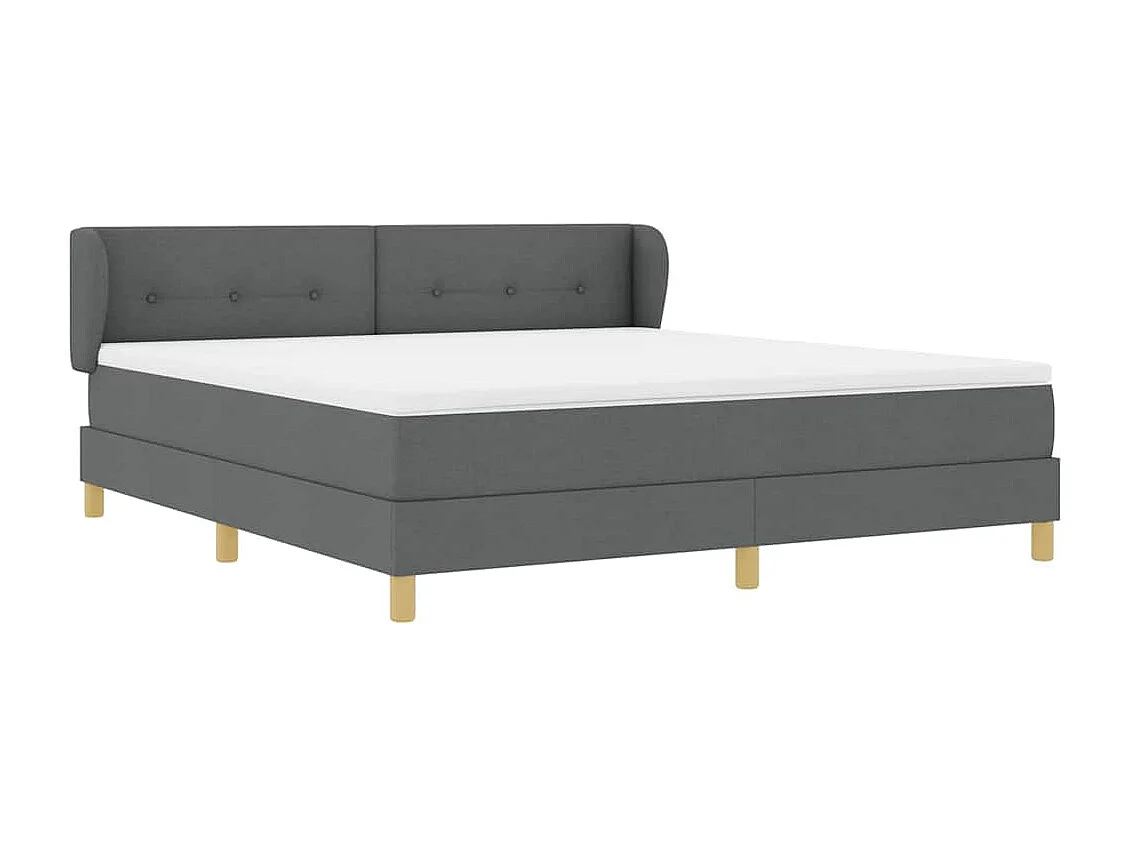 Cama Box com Colchão Creme 90x200 cm Fabrico Cinzento escuro