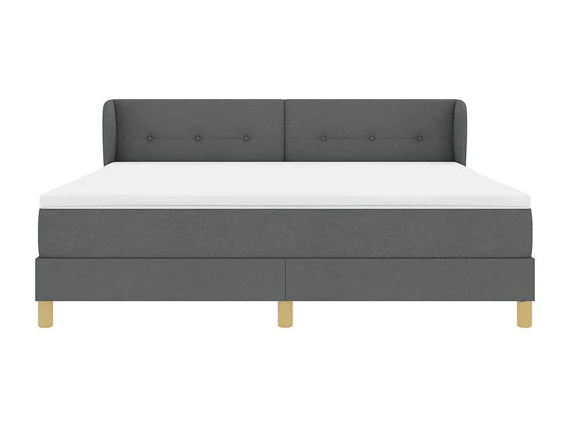 Cama Box com Colchão Creme 90x200 cm Fabrico Cinzento escuro