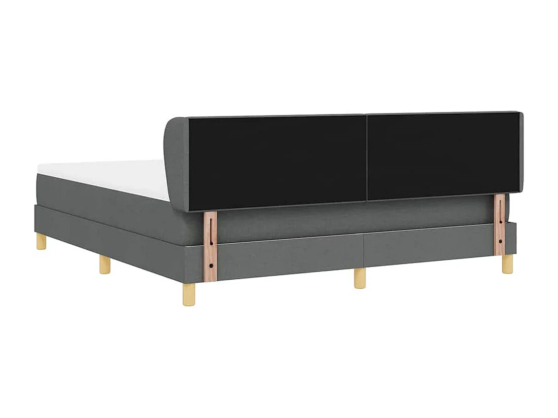 Cama Box com Colchão Creme 90x200 cm Fabrico Cinzento escuro