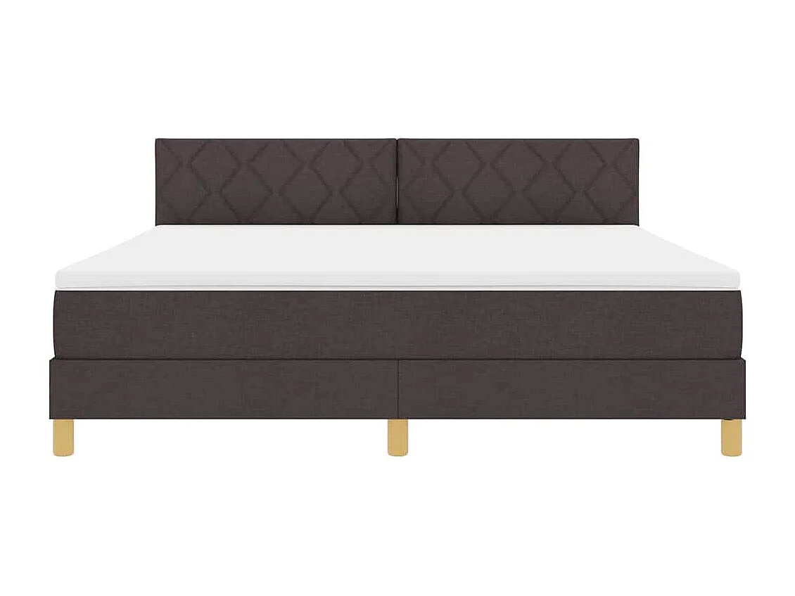 Cadre de lit avec matelas Marron foncé 180 x 200 cm tissu